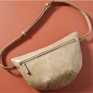 Anthropologie NEW Convertible Hip Belt Bag Vegan Leather Sand Sable Color NWT